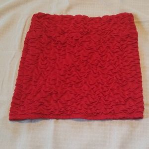 Deb textured red mini skirt size L